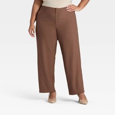Women's Mid-Rise Bootcut Pants - A New Day Brown 17