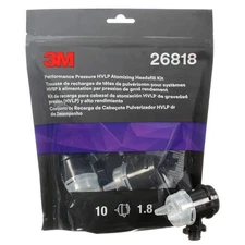 3M Performance Pressure HVLP Atomizing Head Refill Kit 26818, Clear,1.8, 10 pack
