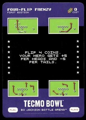 2026 Bo Jackson Battle Arena TECMO BOWL BOBA PL-21 PL21 Four-Flip Frenzy SP