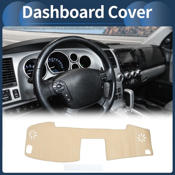Armaturenbrettabdeckung FüR Toyota Sequoia 2008-2022 Polyester Beige-image