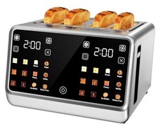 Smart Toaster 4 Slice with Dual Touchscreen 4 Slots 4 Slice Stainless Steel