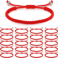 20PCS Red String Bracelet Adjustable Braided Rope Good Luck Friendship
