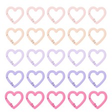 25 Pcs 5 Colors Heart Shaped Keychain Clips Zinc Alloy Spring Snap Hook