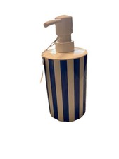 Brand New Soap Pump. Blue and White Stripe Ceramic. Lotion Pump. Soap Dispenser