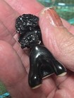 Vintage Black Japan Pocelain Spaghetti Trim Poodle Puppies Figurines — photo 6