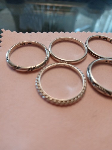 Silpada 925 Sterling Silver SET OF 5 Stackable Band Rings R0593 Size 8 NEW - Picture 4 of 4