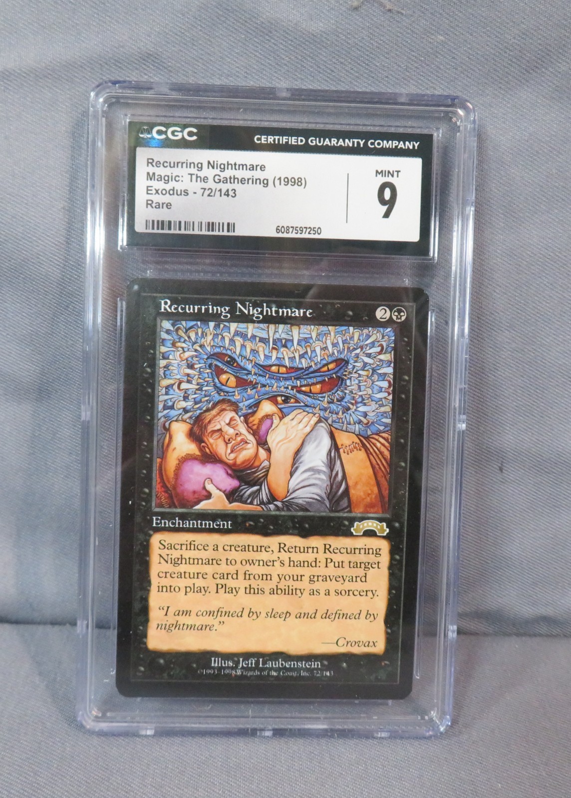 RECURRING NIGHTMARE 1998 MTG Exodus 74/143 Rare Magic Gathering Card CGC 9 Mint