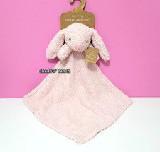 Levi and Emmie Pink Bunny Security Blanket Feather Knit Soft Baby Plush Lovey