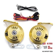 Car Horn 12V Super Loud Train Horn for Motorcycle with Variable 3 Sound Gold