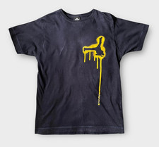 Dephect Navy T-Shirt Size M Yellow Breakdancer Graphic 90s Skate Streetwear Y2K