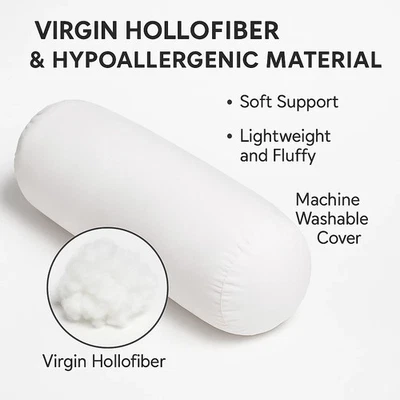 TOP STYLE COLLECTION Orthopaedic Neck Roll Pillow Hollowfiber Bolster Cushion For Neck Support & Yoga
