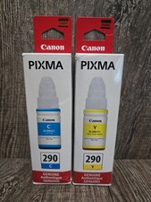 Canon PIXMA GI-290 Genuine Refill Ink Bottles Cyan, Yellow 