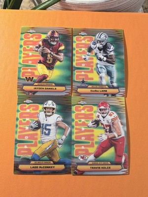4 CARDS! NEW 2025 Topps Chrome Football Power Players 3 Refractor 1 Base INSERTS