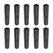 10pcs Umbrella Tail Beads Gum PP 4mm Dia for Straight Umbrella Cover Black
