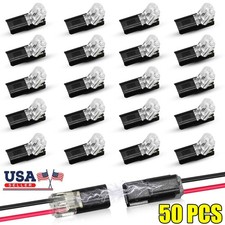 50pcs Double-Wire Plug-in Connector Cable Clamp with Locking Buckle No-Stripping