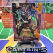 2025 Panini Select Football Prizm Evan Brown #24 Black and Orange Shock