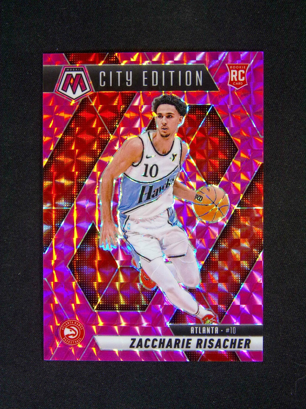 2024-25 Panini Mosaic Zaccharie Risacher #274 RC Rookie City Edition Pink /175