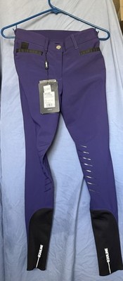 Equiline Women's Cantaf Knee Grip Breeches, Violet, IT Size 40, US size 26