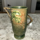 VINTAGE GREEN ROSEVILLE POTTERY VASE BUSHBERRY 29-6”