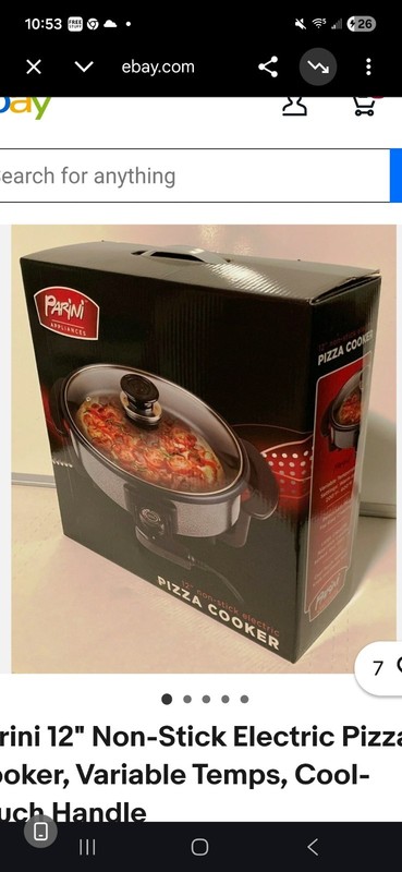 PARINI 12" Non-Stick Electric Pizza Cooker, Variable Temps, New Open box