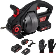 Electric Drain Auger 25 ft Plumbing Snakes Auto Feed Pipe diamter: 3/4"-2"