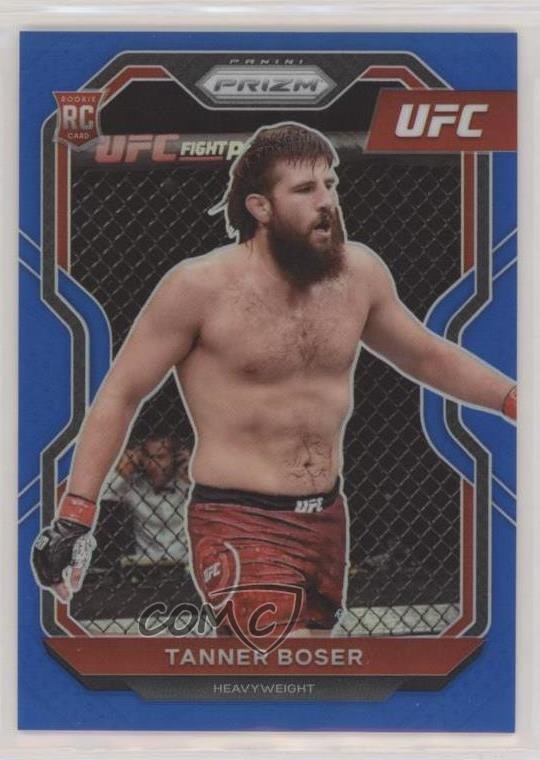 2021 Panini Prizm UFC Blue Prizm 40/199 Tanner Boser #91 0g27