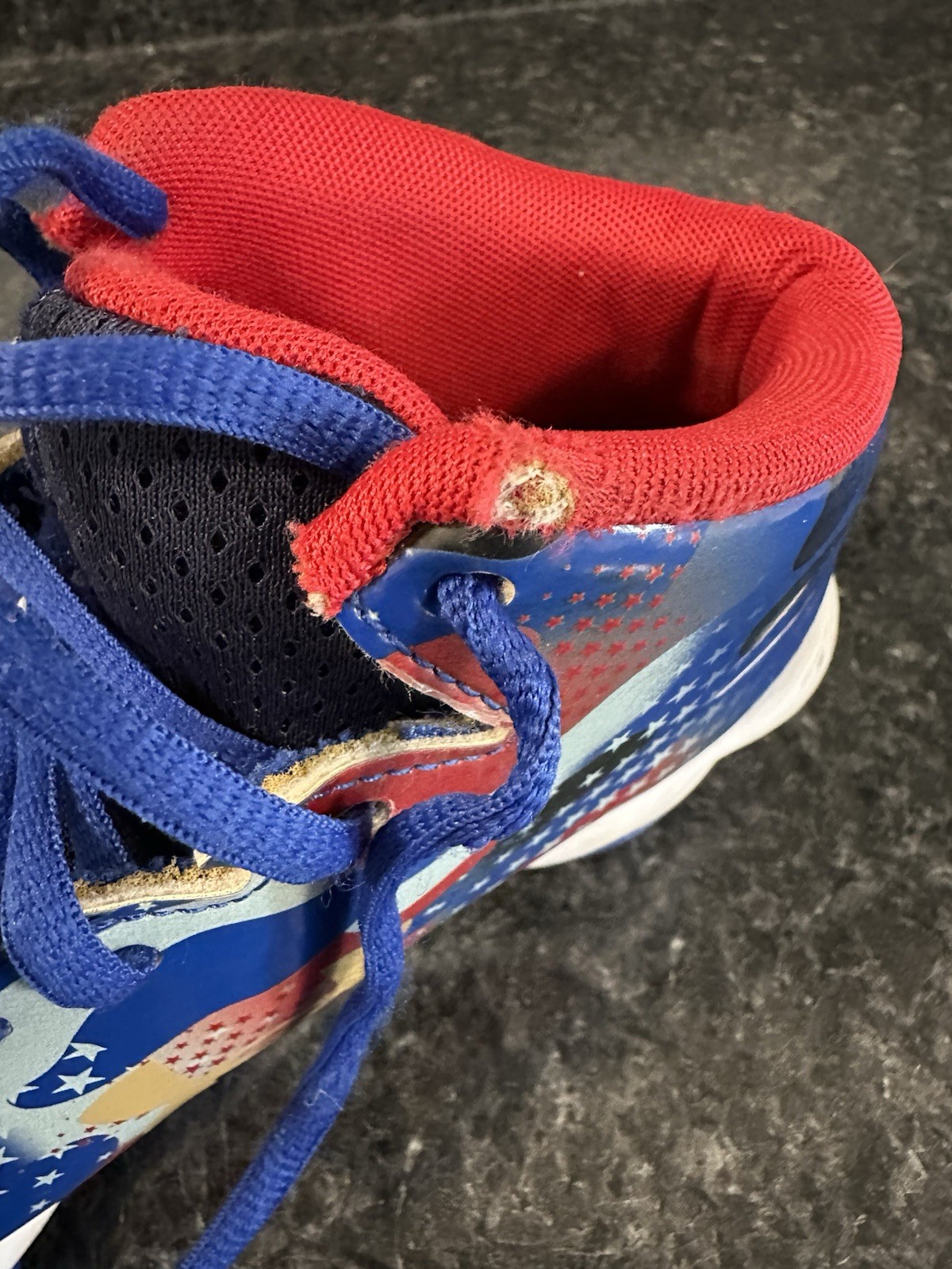 Under Armour UA Spotlight Franchise 4 RM Football Cleats Size 6Y Flag USA Blue thumbnail 14