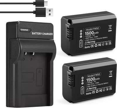 NP-FW50 Akku und Ladestation Kit 2 Pack 1500mAh Ersatzakkus für Sony Alpha