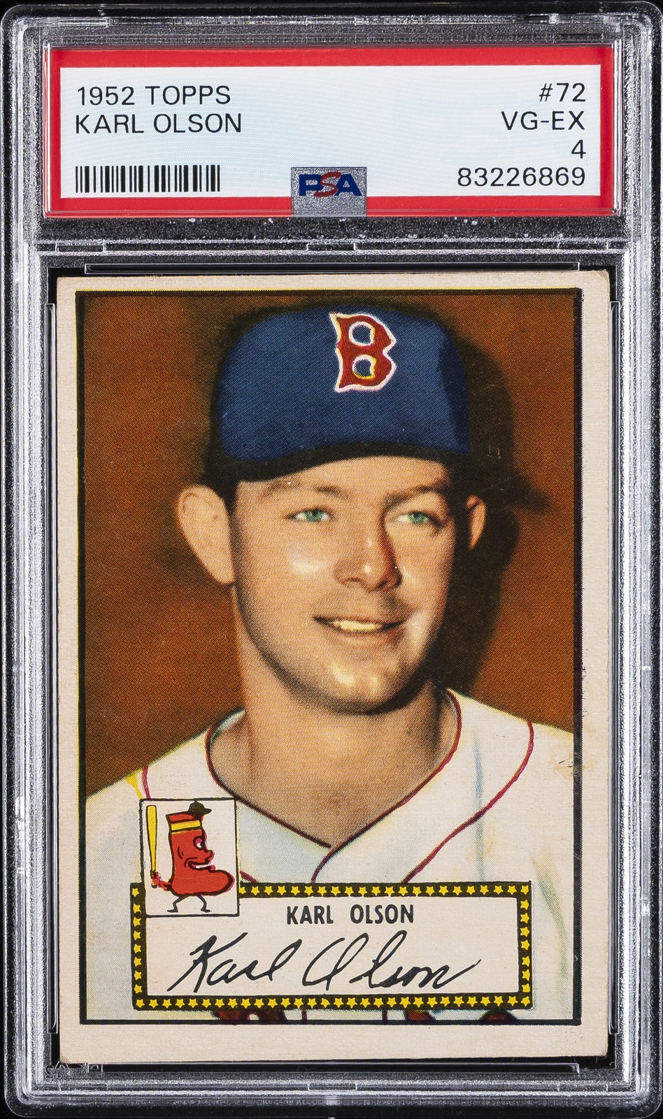 1952 TOPPS #72 KARL OLSON PSA 4