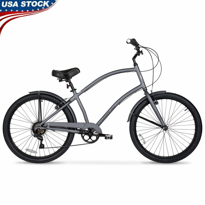 Men's 26" Cruiser Bike 7-Speed Lightweight Aluminum Commuter