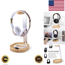 Stylish Desk Headphone Stand with Cable Holder for All Headphone Sizes - TR902