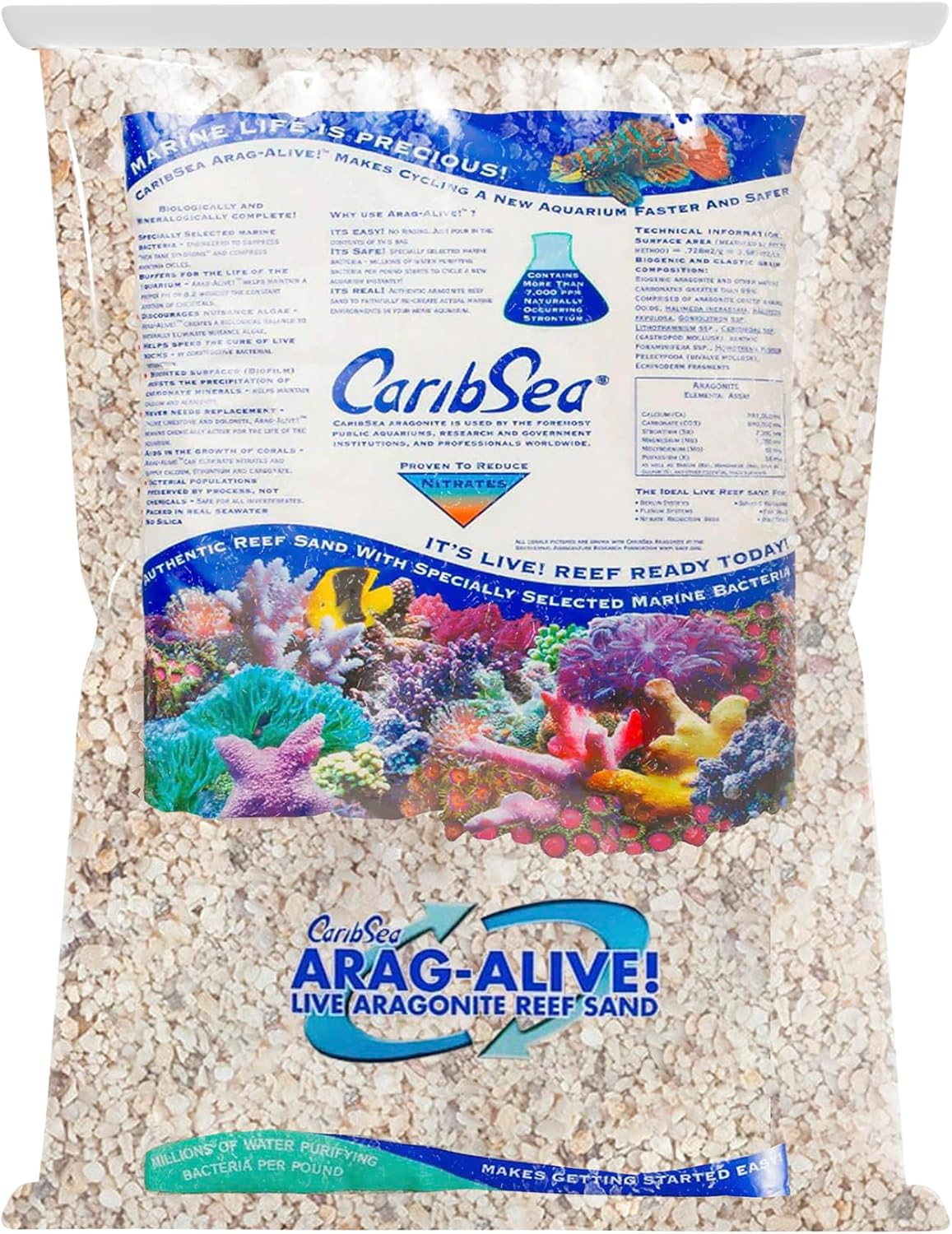 Caribsea Arag-Alive Fiji Pink Sand - 20 Lbs – Natural Aragonite Substrate for Ma