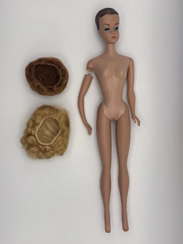 Vintage Mattel Midge Doll With Two Wigs - with One Broken Limb