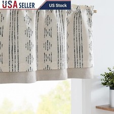 Linen Valance Curtains Room Darkening Window Treatment Boho Home Accent New