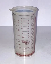 The Pampered Chef Slide Adjustable Wet Dry 2 Cups Measuring Cup Push Tube #2225