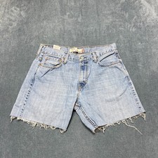 Y2K Levi's 569 Loose Straight Cut-Off Shorts Mens 33 Blue Denim Cotton Light