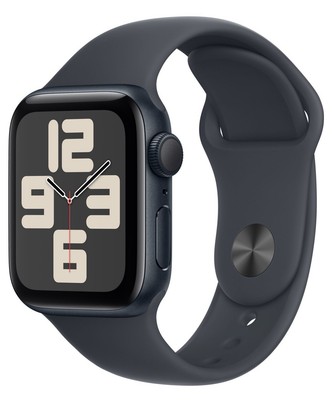 Apple Watch SE (2022) 40mm Midnight Aluminum Case with Sport Band S/M, GPS