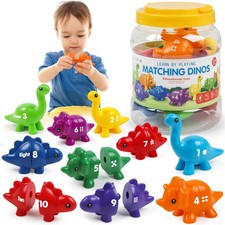 USATDD Numbers Matching Dinosaur Toy 1-10 Counting Sorting Game Double-Sided...