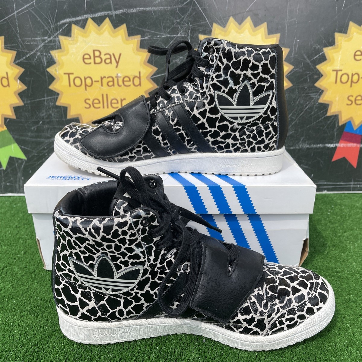 RARE 2015 Adidas Jeremy Scott Spell Out Letters Giraffe Hi Top