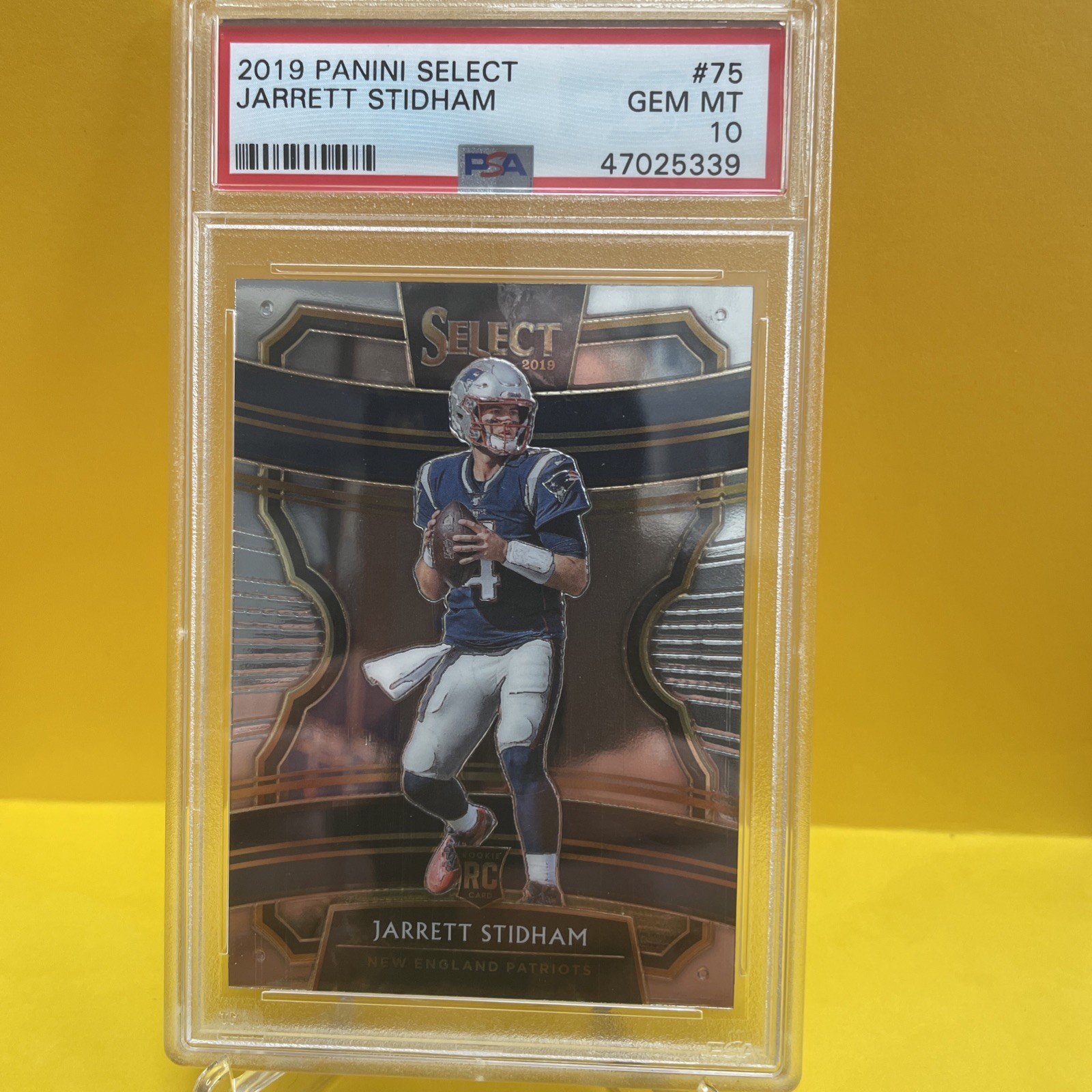 Jarrett Stidham Silver Prizm RC 2019 Panini Select #75 Rookie Concourse PSA 10