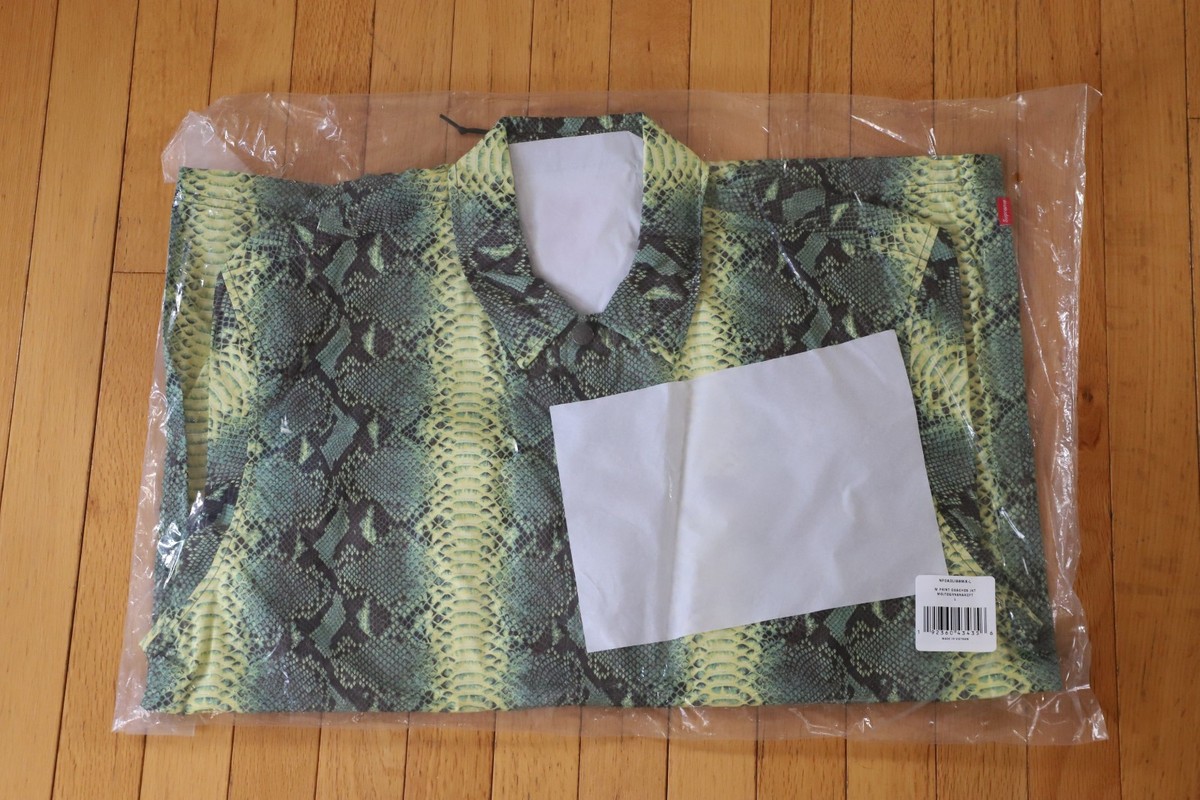 Supreme x The North Face Green Snakeskin Taped Seam Coaches Jacket