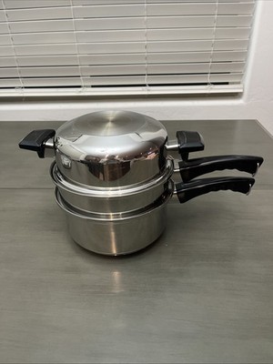Kitchen Craft West Bend 3 Qt. No Lid & Steamer W Dome Lid Stainless Steel Pot