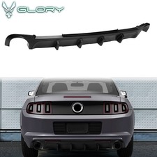 Fits 13-14 Ford Mustang V6 Gt Rear Diffuser Lip W V2 Style Fin Matte Black Pp Fits 13-14 Ford Mustang V6 Gt Rear Diffuser Lip W V2 Style Fin Matte Black Pp
