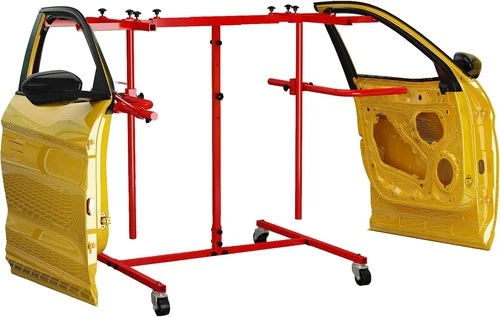 Auto Body Panel Paint Stand with Clamps & Wheels Automotive Painting Rack Holder