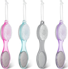 Sieral 4 Pcs Foot Scrubber 4 in 1 Feet Brush for Use in Shower with Pumice Stone