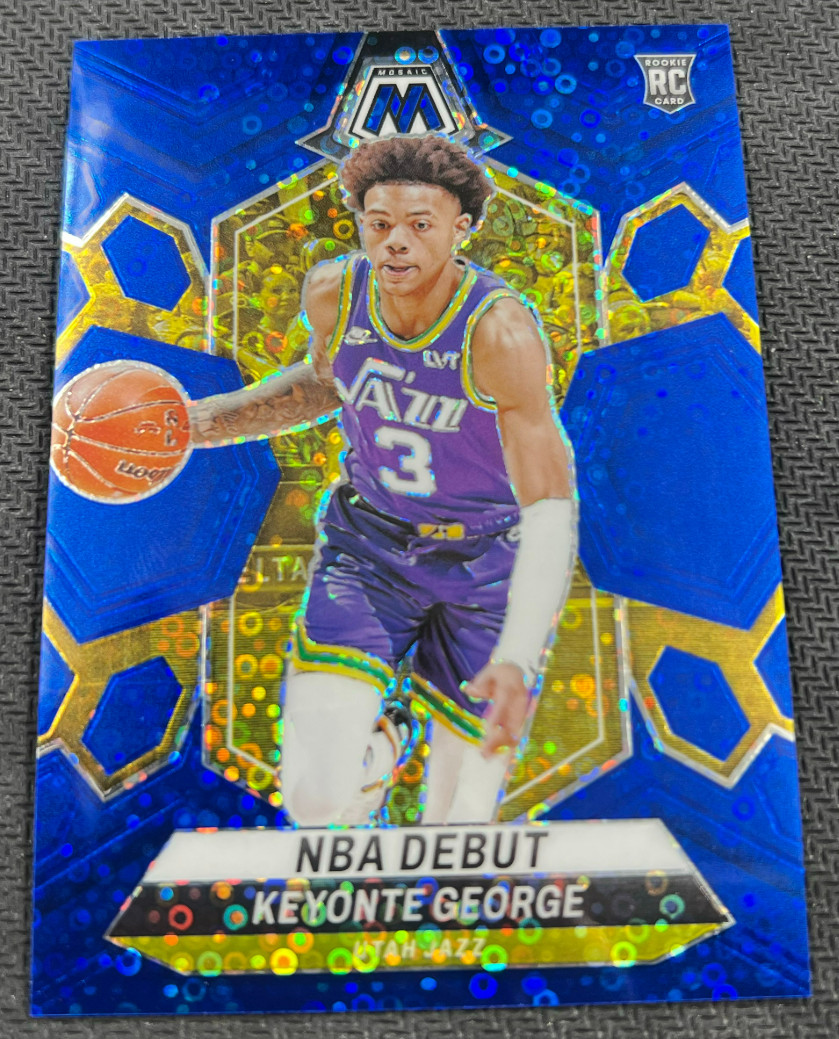 Keyonte George 2023-24 Panini Mosaic 79/85 Blue Disco NBA Debut RC Jazz #251