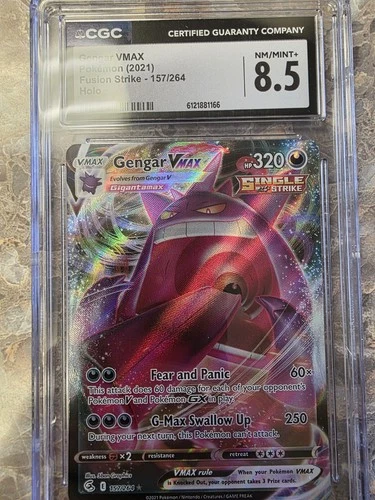 2021 Pokemon Gengar VMAX 157/264 Swsh08: Fusion Strike Holo CGC 8.5