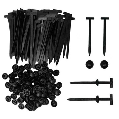 100Pcs Universal Car Zip Tie Buckle C - Automotive Nylon Cable Tie Fastener Kit
