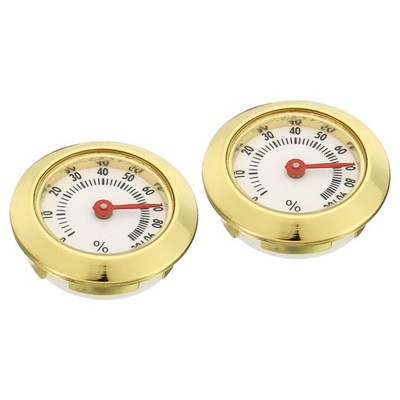 2 x Mini 1.1'' Round Indoor Outdoor Hygrometer Humidity Monitor Gauge Gold
