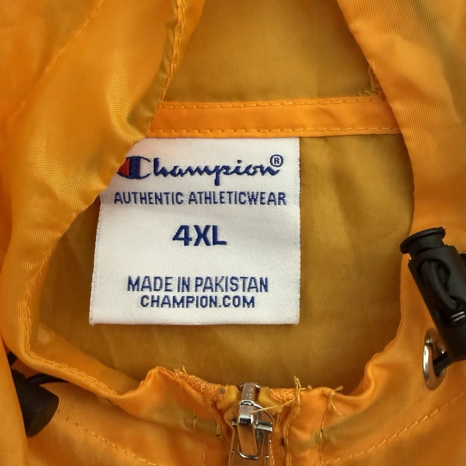Champion Pullover Rompevientos Para Hombres 4XL Logo Dorado Bolsillos con Capucha Chaqueta Embalable Foto 2 de 4